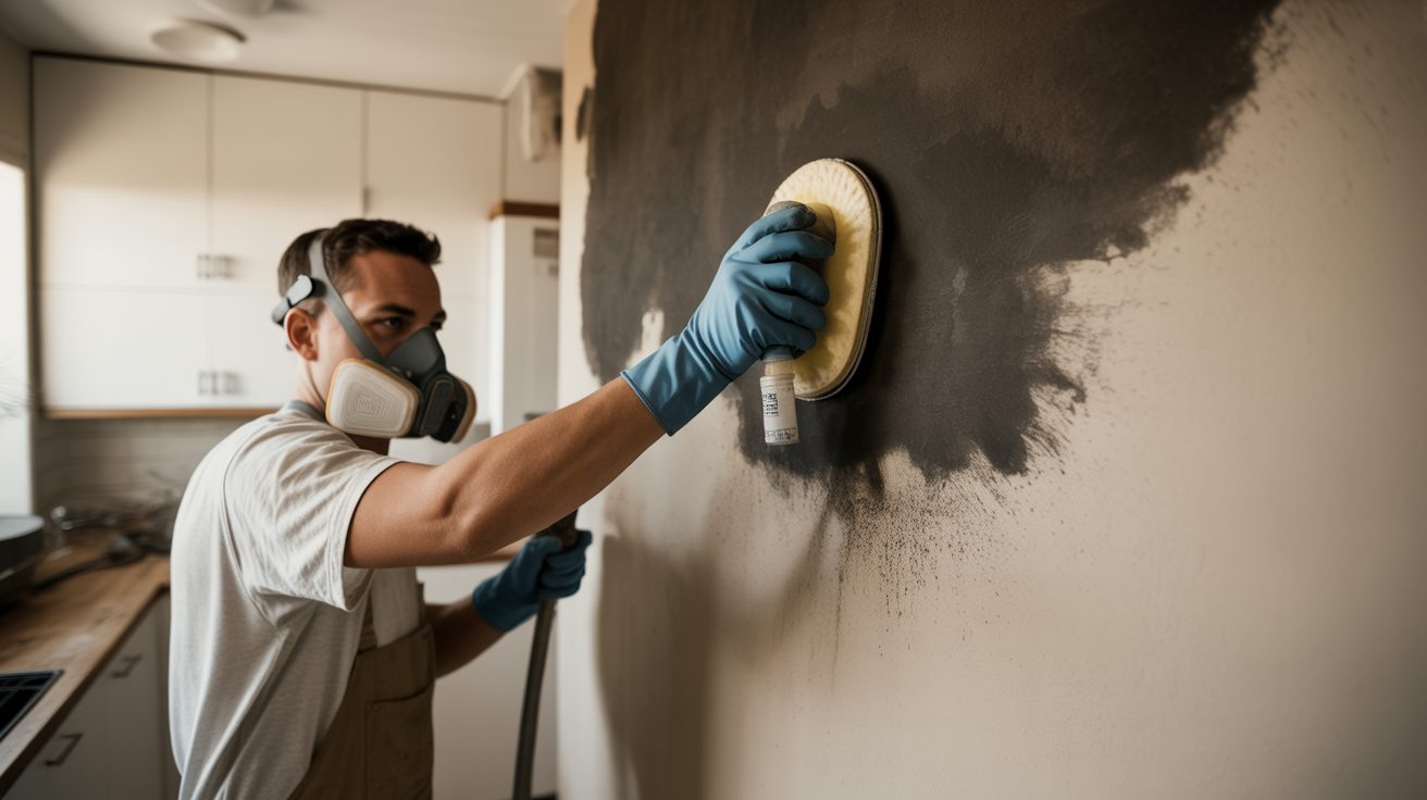 Fire Damage Restoration technician at work in a Salt Lake City home