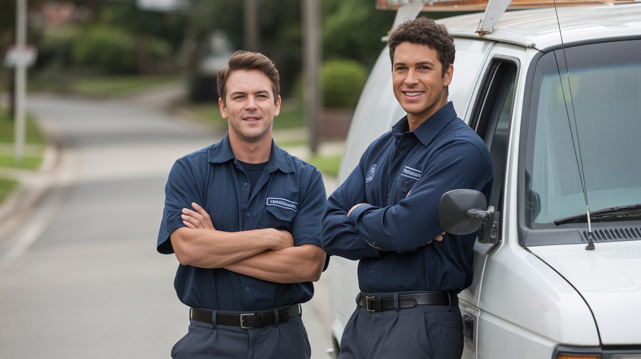 Water Damage SLC technicians beside a service van in Salt Lake City